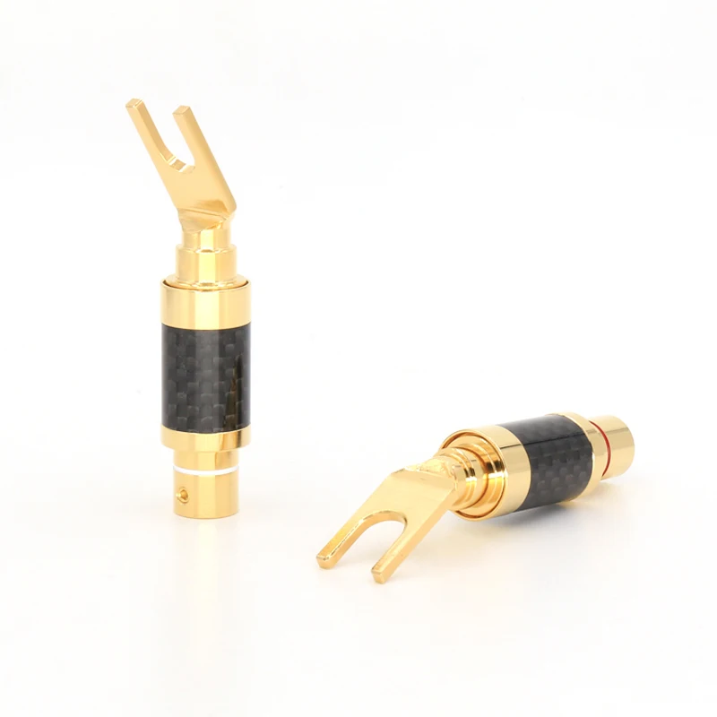 4 pieces ACROLINK CF-201(G) Gold plated Spade Plug Carbon Fiber Speaker 9mm Cable Connector
4 pieces ACROLINK CF-201(G) Gold plated Spade Plug Carbon Fiber Speaker 9mm Cable Connector