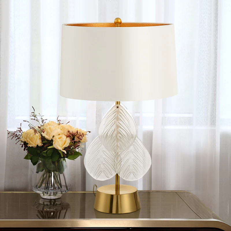 American leaves table lamps for living room white glass ball light iron tripod milky round desk lamp Reading | Лампы и освещение