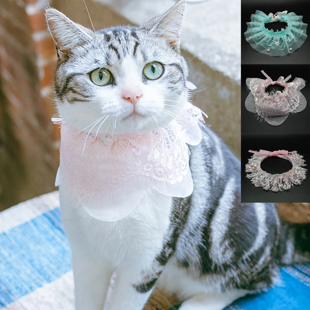 Lace Cat Dog Collar Cats Puppy Bandana Pet Scarf Princess Style Cat Dog Accessories with Pearl for Small Cat Dog Pink Blue
Lace Cat Dog Collar Cats Puppy Bandana Pet Scarf Princess Style Cat Dog Accessories with Pearl for Small Cat Dog Pink Blue