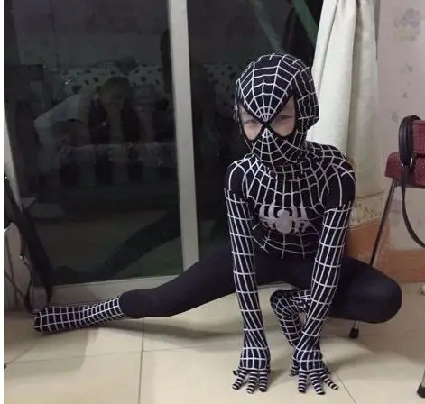 Черный злой человек паук косплей ЮНИТАР карнавальный костюм комбинезоны для