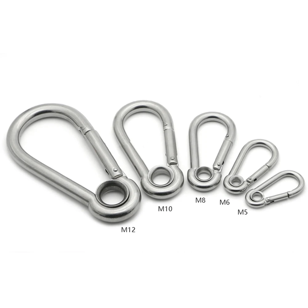 5pcs M6 Silver Multifunctional Eyelet Spring shap Quick hook Chain Fastener Hook Carabiner Stainless Steel Hiking Camping
5pcs M6 Silver Multifunctional Eyelet Spring shap Quick hook Chain Fastener Hook Carabiner Stainless Steel Hiking Camping