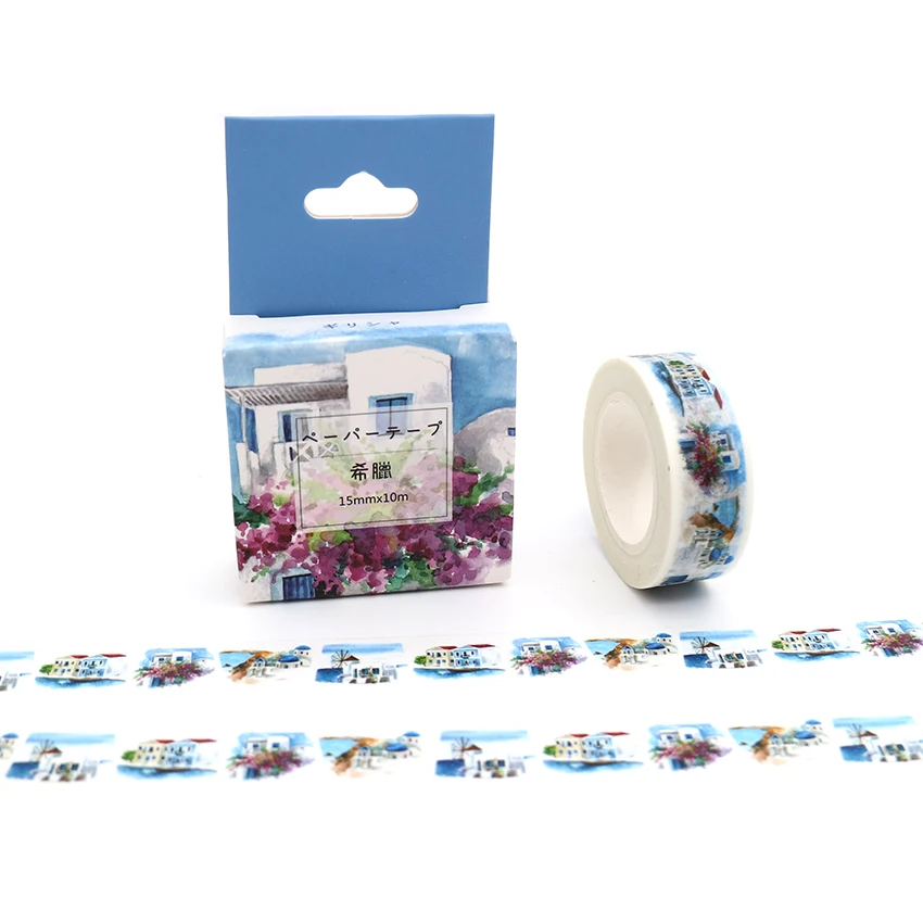 15mm*10m Box Package Beautiful Blue of Santorini Washi Tape Excellent Quality Colorful Paper Masking Tape DIY Decorative Tapes
15mm*10m Box Package Beautiful Blue of Santorini Washi Tape Excellent Quality Colorful Paper Masking Tape DIY Decorative Tapes