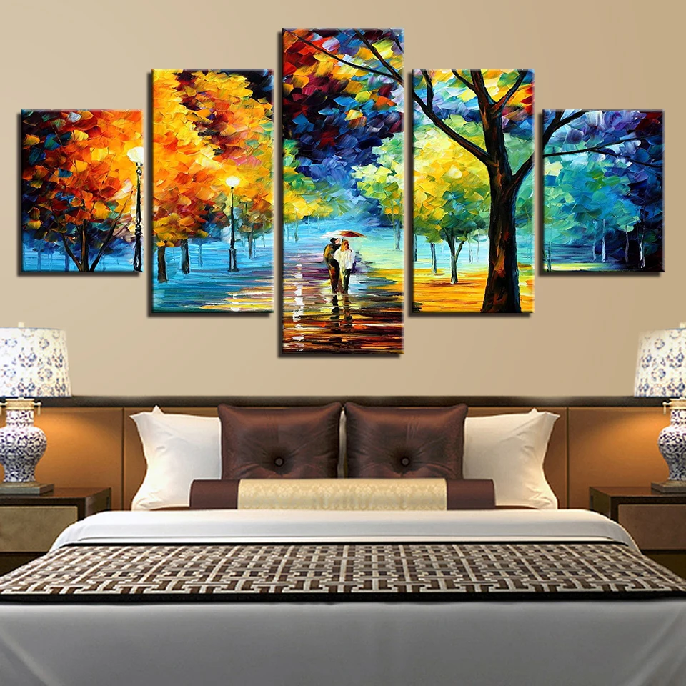 Canvas Wall Art HD Prints Pictures 5 Pieces Walking In The Rain Scenery Poster Modular Abstract Color Trees Painting Home Decor
Canvas Wall Art HD Prints Pictures 5 Pieces Walking In The Rain Scenery Poster Modular Abstract Color Trees Painting Home Decor