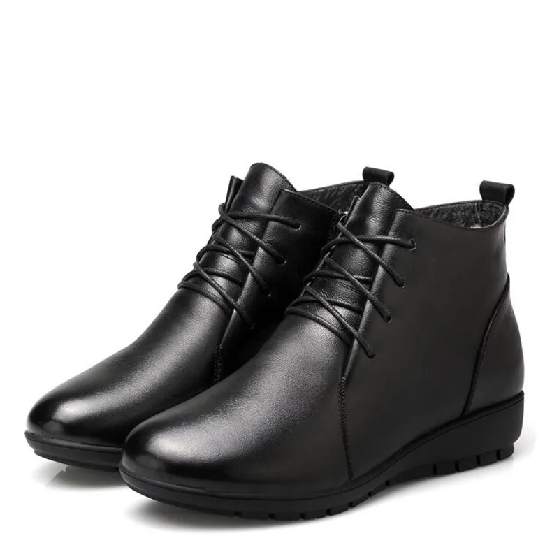 Black Genuine Leather Winter Boots Women Snow Boots Fashion Ladies Shoes Wool Ankle Boots for Women Female Shoes Zapatos Mujer
Black Genuine Leather Winter Boots Women Snow Boots Fashion Ladies Shoes Wool Ankle Boots for Women Female Shoes Zapatos Mujer