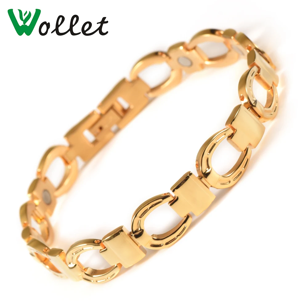 Wollet Jewelry Horseshoe Stainless Steel Magnetic Bracelet for Women Men Gold Color Magnets Copper Health Care Healing
Wollet Jewelry Horseshoe Stainless Steel Magnetic Bracelet for Women Men Gold Color Magnets Copper Health Care Healing