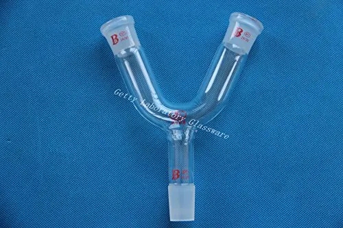 Y shape Glass Connecting Adapter, Distillation Adapter with two 24/29 Female joints at the top, one male joint at the bottom
Y shape Glass Connecting Adapter, Distillation Adapter with two 24/29 Female joints at the top, one male joint at the bottom