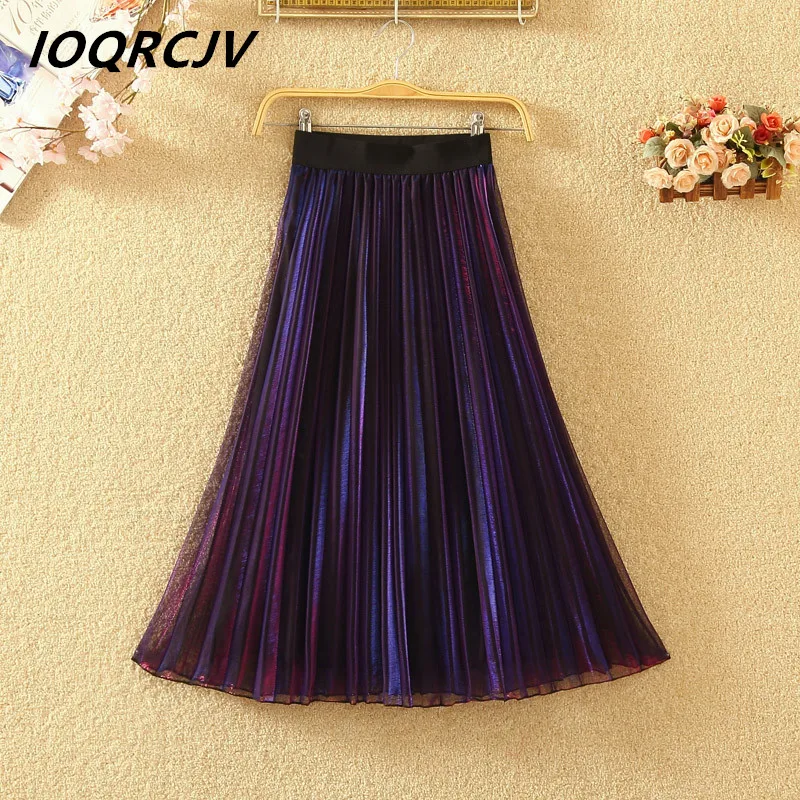 2019 Spring Joker Thin Mesh Gauze A-Line High Waist Fashion Elegant Pleated Long Skirt Vintage Women Metallic Skirt Female Q226
2019 Spring Joker Thin Mesh Gauze A-Line High Waist Fashion Elegant Pleated Long Skirt Vintage Women Metallic Skirt Female Q226
