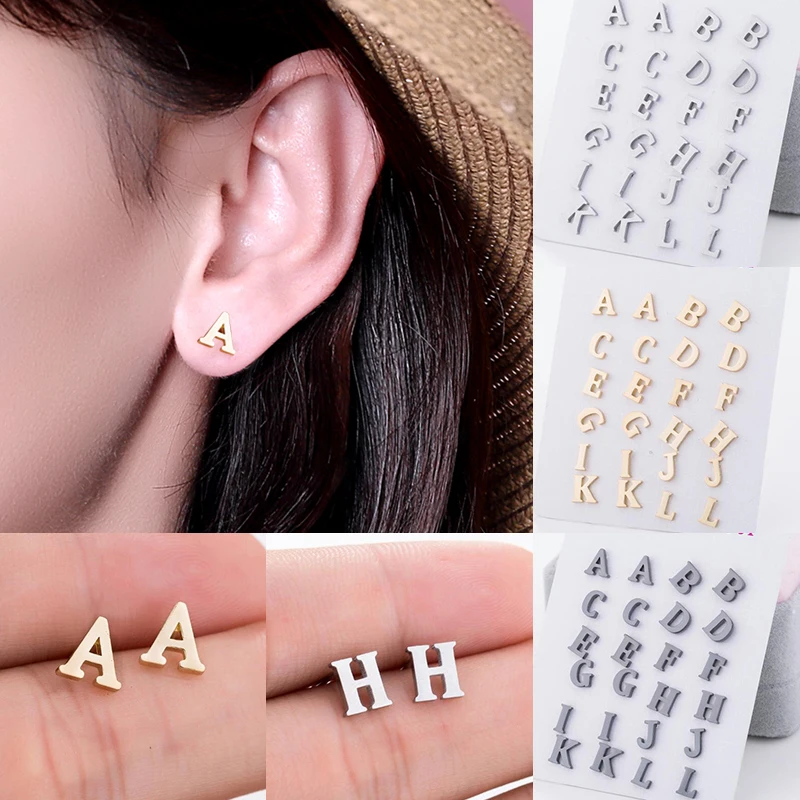 Alphabet 26 Letter Earrings A-Z Stainless Steel Stub Earrings Black Earrings High Quality Fashion Women Girls Jewelry Free Ship
Alphabet 26 Letter Earrings A-Z Stainless Steel Stub Earrings Black Earrings High Quality Fashion Women Girls Jewelry Free Ship