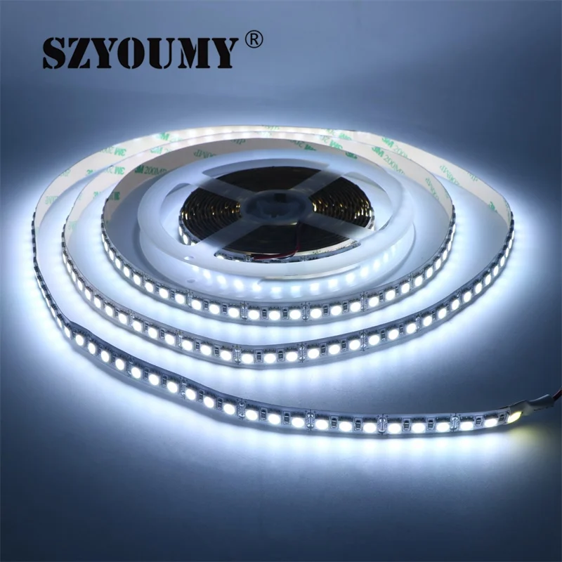 

SZYOUMY New LED Strip 5050 DC12V 120LEDs/m Flexible LED Light Non-waterproof Warm white/White 5050 LED Strip 50m/lot Via DHL