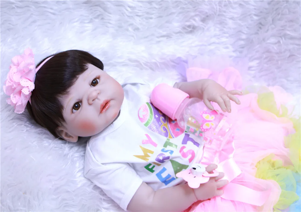22'' bebe alive reborn bonecas real Lifelike Reborn Baby Doll Girls Full Body Vinyl Silicone dolls princess dress child gift
22'' bebe alive reborn bonecas real Lifelike Reborn Baby Doll Girls Full Body Vinyl Silicone dolls princess dress child gift