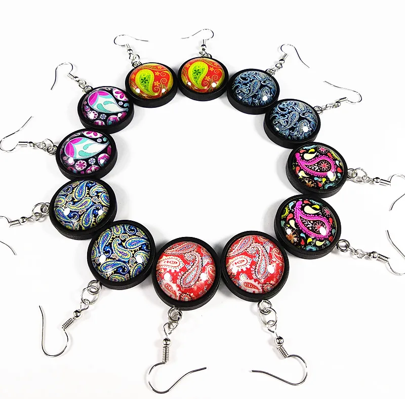 24pairs Cashew Flowers earrings Wood Tray Cabochon with Paisley Buddhism Glass Cabochon Ethnic Style Drop Earrings for women
24pairs Cashew Flowers earrings Wood Tray Cabochon with Paisley Buddhism Glass Cabochon Ethnic Style Drop Earrings for women