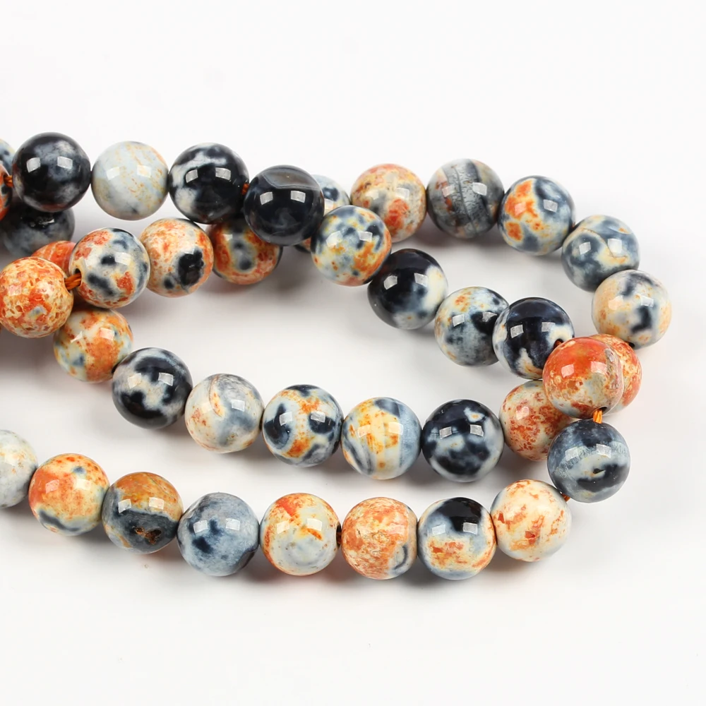 6 8 10mm Natural Stone Orange White Dot Round Loose Beads Fit Diy Handmade Loose Spacer Beads for Jewelry Making
6 8 10mm Natural Stone Orange White Dot Round Loose Beads Fit Diy Handmade Loose Spacer Beads for Jewelry Making