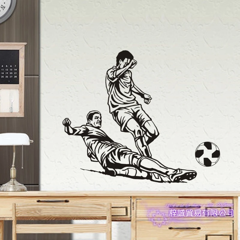Наклейка на стену футбольного игрока Спортивная наклейка украшение для детской
