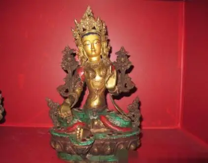 S03096 Tibet pure Bronze Gold Mosaic Turquoise Coral Green TaRa kwan yin Buddha statue
S03096 Tibet pure Bronze Gold Mosaic Turquoise Coral Green TaRa kwan yin Buddha statue