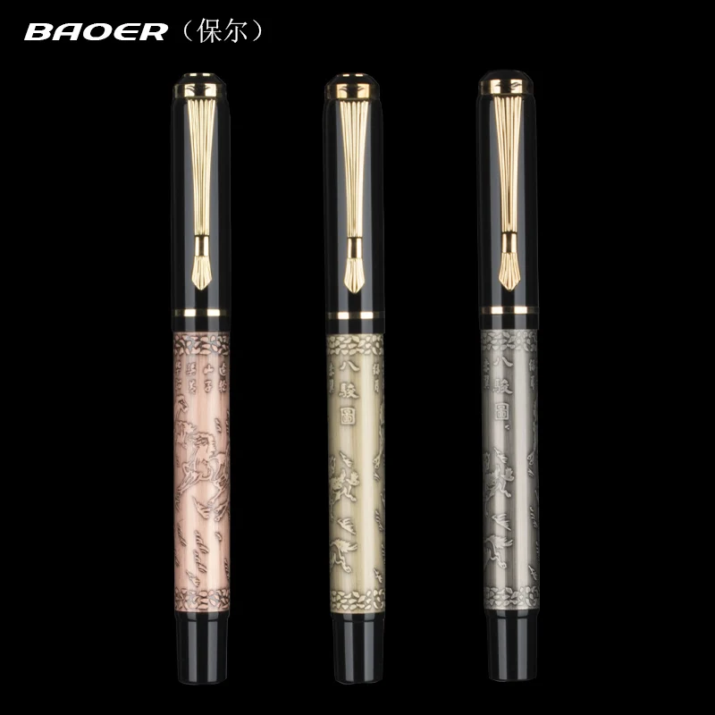 BAOER 507 Gel Pens Metal Roller Pen Lacquer Pattern carving Color Snowflake Fine Styling Nib Writing Refill Office Gifts
BAOER 507 Gel Pens Metal Roller Pen Lacquer Pattern carving Color Snowflake Fine Styling Nib Writing Refill Office Gifts