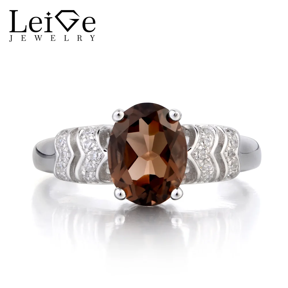 Leige Jewelry Cocktail Party Ring Real Natural Smoky Quartz Ring Oval Cut Brown Gemstone 925 Sterling Silver Ring Gift for Women
Leige Jewelry Cocktail Party Ring Real Natural Smoky Quartz Ring Oval Cut Brown Gemstone 925 Sterling Silver Ring Gift for Women