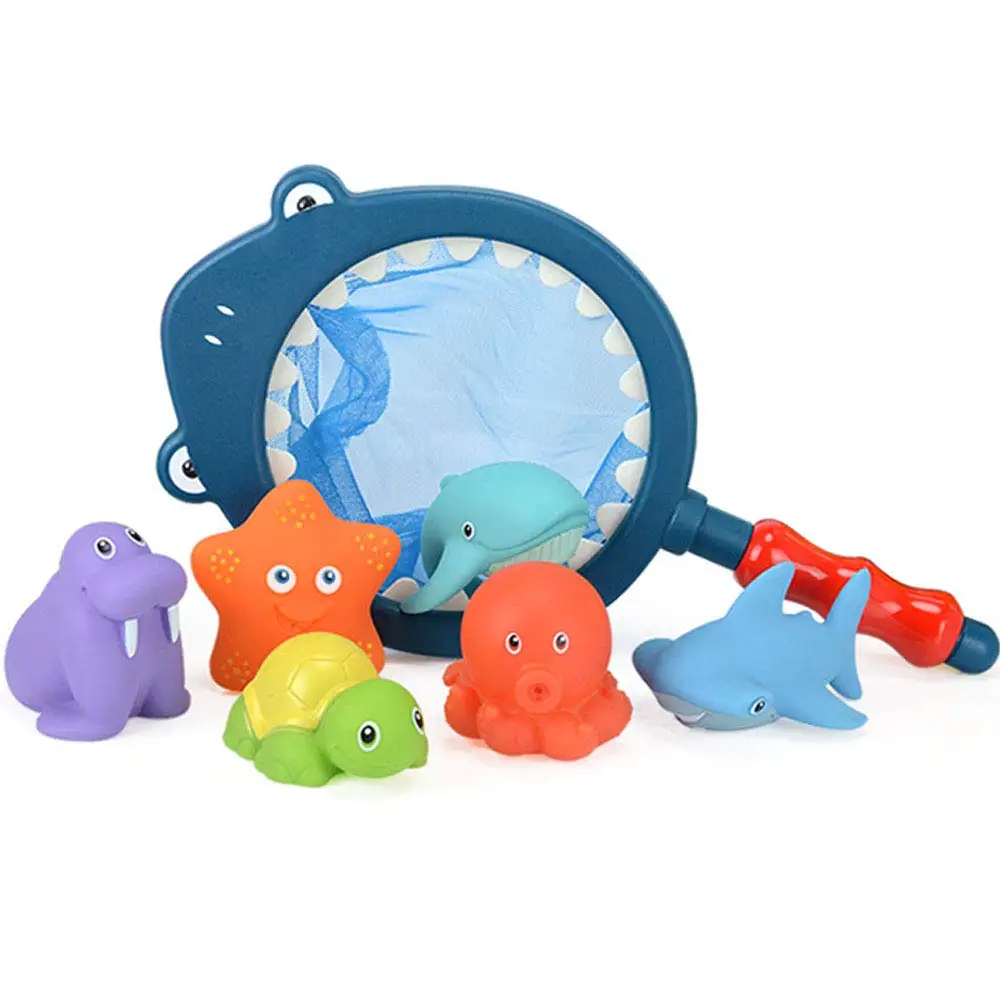 

Baby Bathroom Toys, When in Warm Water Change Color and Have an Interactive Fishing net to Capture Marine Animals. Marine Animal