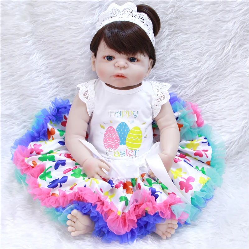 22" 55cm full silicone reborn baby dolls bebe princess girl doll reborn fake baby dolls for kids gift with colorful dress boneca
22" 55cm full silicone reborn baby dolls bebe princess girl doll reborn fake baby dolls for kids gift with colorful dress boneca