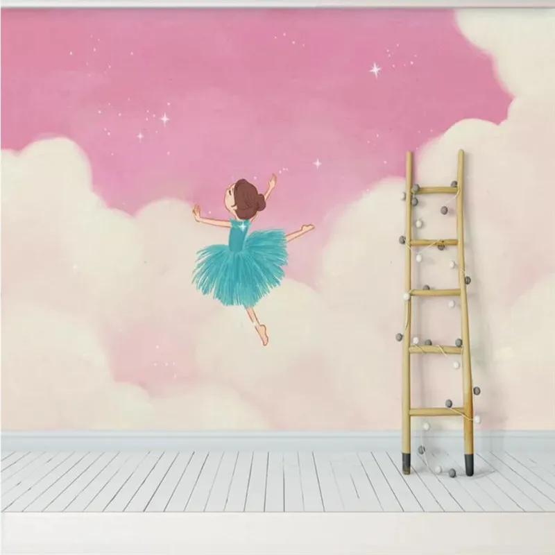 Custom wallpaper pink cloud ballet girl princess room children's wall decoration - high-grade waterproof material
Custom wallpaper pink cloud ballet girl princess room children's wall decoration - high-grade waterproof material