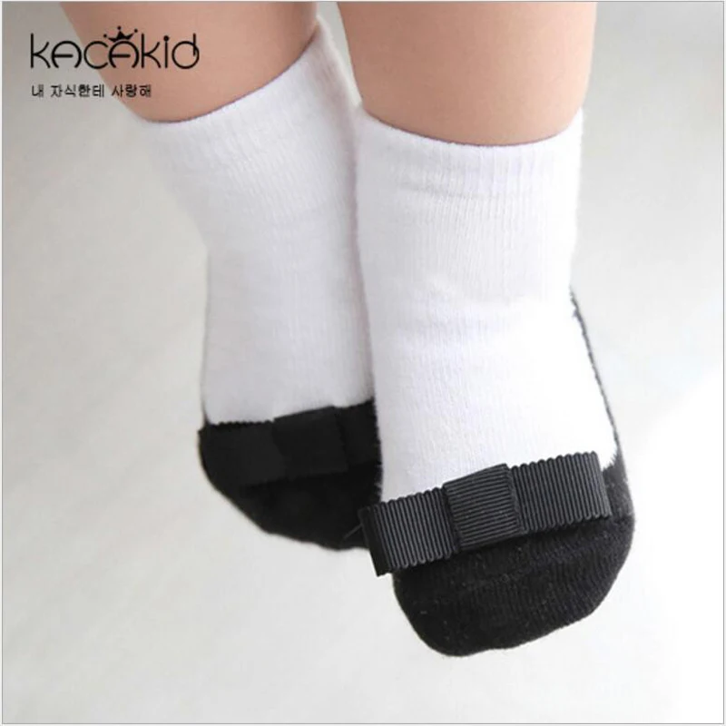 Фото Носки для маленьких девочек милые носки с бантиком хлопковые - купить
