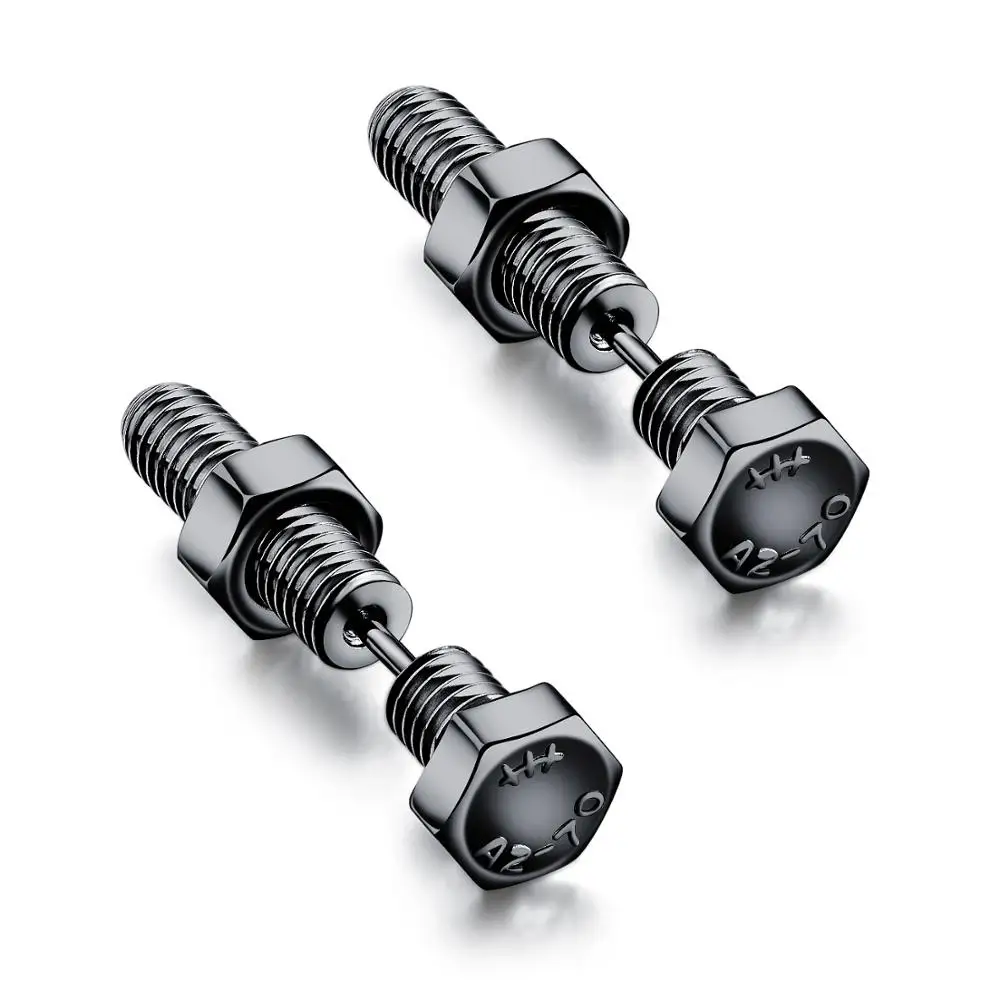 Punk Hexagonal screw Stainless Steel Stud Earrings For Men Women Black/steel Color Charm ear Jewelry Gift Dropshipping
Punk Hexagonal screw Stainless Steel Stud Earrings For Men Women Black/steel Color Charm ear Jewelry Gift Dropshipping