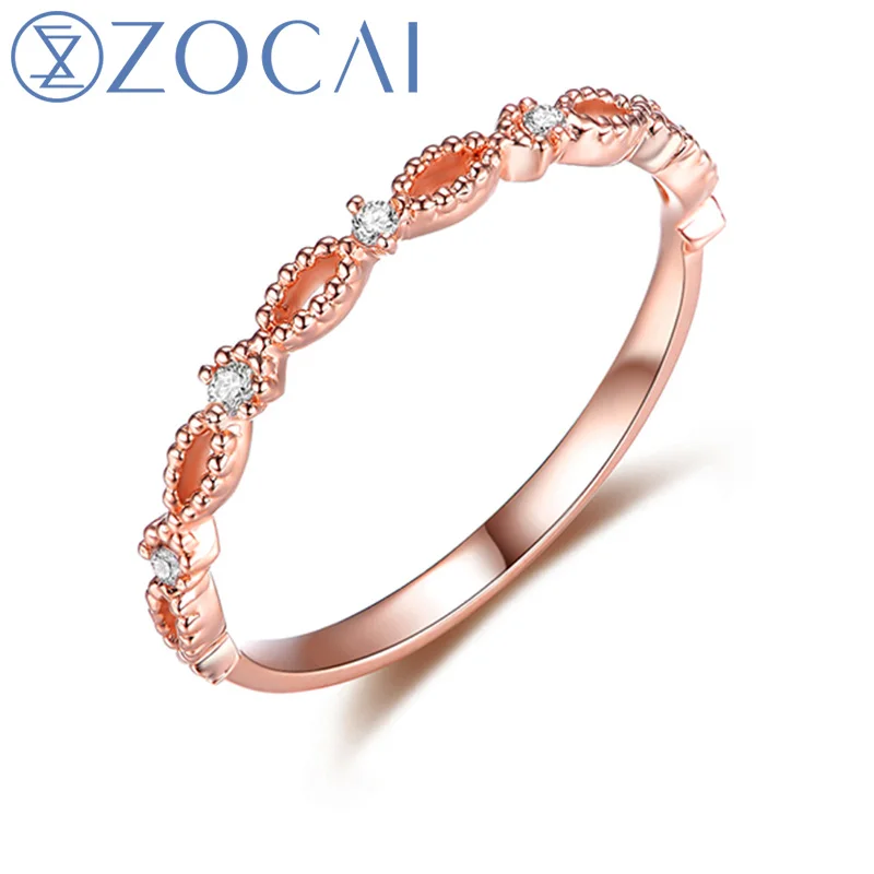 ZOCAI Real 0.04 CT Certified Diamond Wedding Ring bands in 18K Rose Gold (Au750) W06200
ZOCAI Real 0.04 CT Certified Diamond Wedding Ring bands in 18K Rose Gold (Au750) W06200