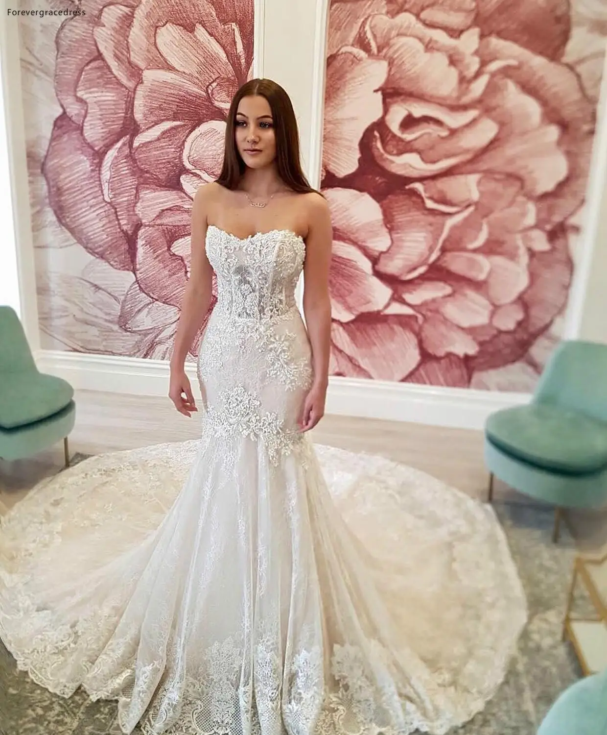 Cheap Fabulous Lace Wedding Dress Mermaid Backless Sweetheart Long Garden Country Church Bride Bridal Gown Custom Made Plus Size
Cheap Fabulous Lace Wedding Dress Mermaid Backless Sweetheart Long Garden Country Church Bride Bridal Gown Custom Made Plus Size