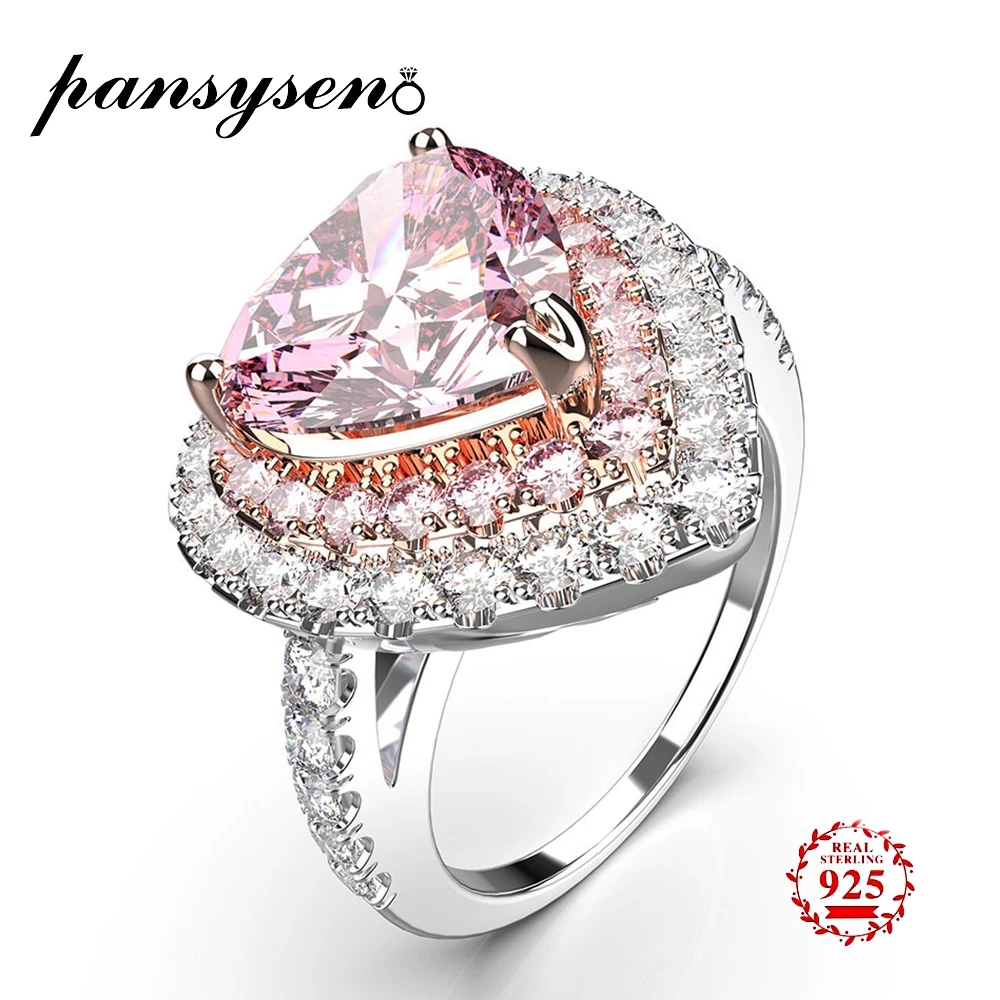 PANSYSEN 100% Pure Original 925 Sterling Silver Fashion Jewelry Ring 2ct Heart Pink Quartz Wedding Engegement Rings for Women
PANSYSEN 100% Pure Original 925 Sterling Silver Fashion Jewelry Ring 2ct Heart Pink Quartz Wedding Engegement Rings for Women