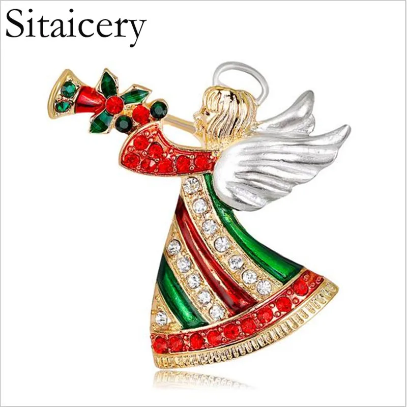 Sitaicery Christmas Brooch Pin Red Angel Rhinestone Brooch For Women Luxury Jewelry Christmas Party Gift Pins And Badges
Sitaicery Christmas Brooch Pin Red Angel Rhinestone Brooch For Women Luxury Jewelry Christmas Party Gift Pins And Badges