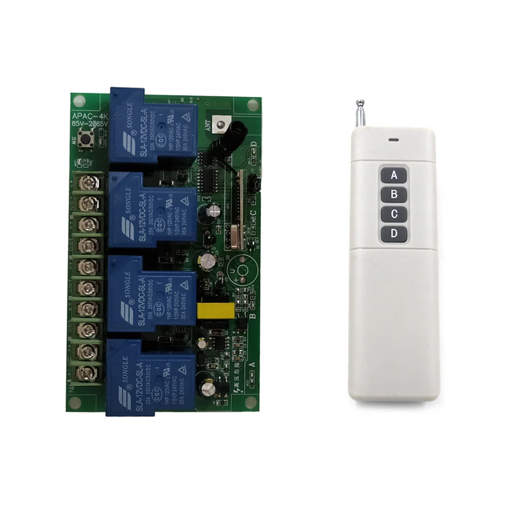 3000m AC 85-265V 4 CH 4CH RF Wireless Remote Control Light LED Switch Remote Window Door Switch Receiver Transmitter Smart Home
3000m AC 85-265V 4 CH 4CH RF Wireless Remote Control Light LED Switch Remote Window Door Switch Receiver Transmitter Smart Home