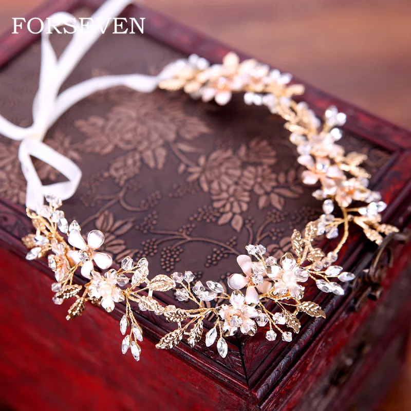 Bride Flower Headbands Wedding Hair Accessories Hair Vine Bridal Headpiece Crystal Hairband Golden Leaf Tiaras Headbands
Bride Flower Headbands Wedding Hair Accessories Hair Vine Bridal Headpiece Crystal Hairband Golden Leaf Tiaras Headbands