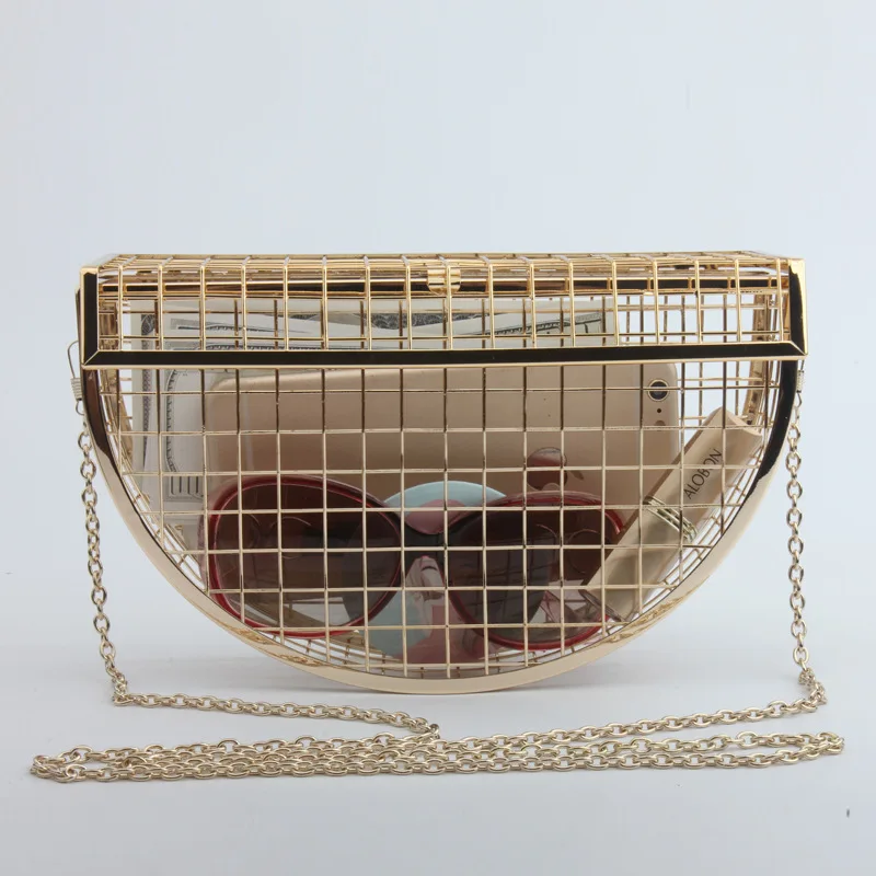 Hollow Metal Cages Women Party Clutch Evening Shoulder Bag Ladies Handbag Messenger Bags Purse Unique Fashion Design
Hollow Metal Cages Women Party Clutch Evening Shoulder Bag Ladies Handbag Messenger Bags Purse Unique Fashion Design