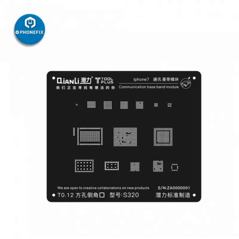 ToolPlus QianLi 3D Black Steel BGA Stencil for iPhone 6 7 8 X Communication BaseBand Module Tin Planting Reballing Plate
ToolPlus QianLi 3D Black Steel BGA Stencil for iPhone 6 7 8 X Communication BaseBand Module Tin Planting Reballing Plate