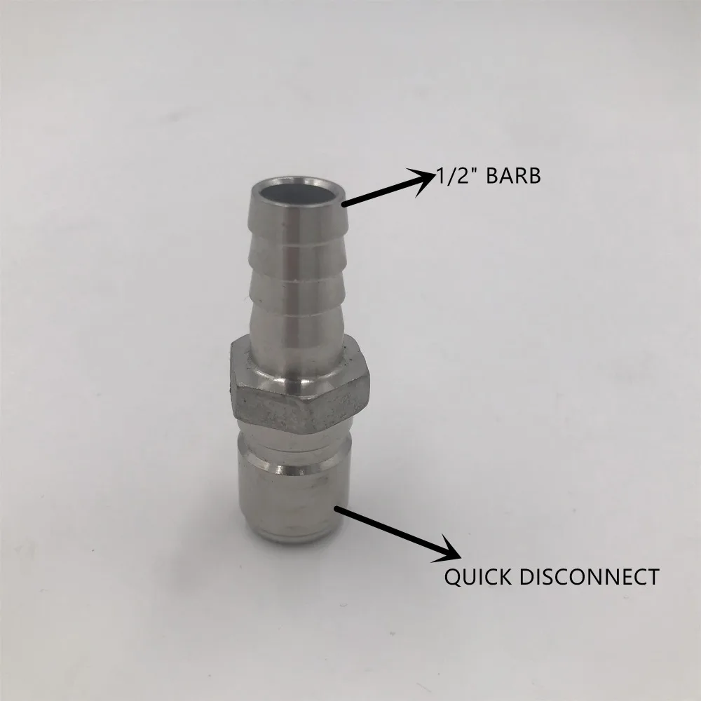 304 SS Male Quick Disconnect Set, Homebrew Fitting, 1/2"Barb New Homebrew Bar Accessory
304 SS Male Quick Disconnect Set, Homebrew Fitting, 1/2"Barb New Homebrew Bar Accessory