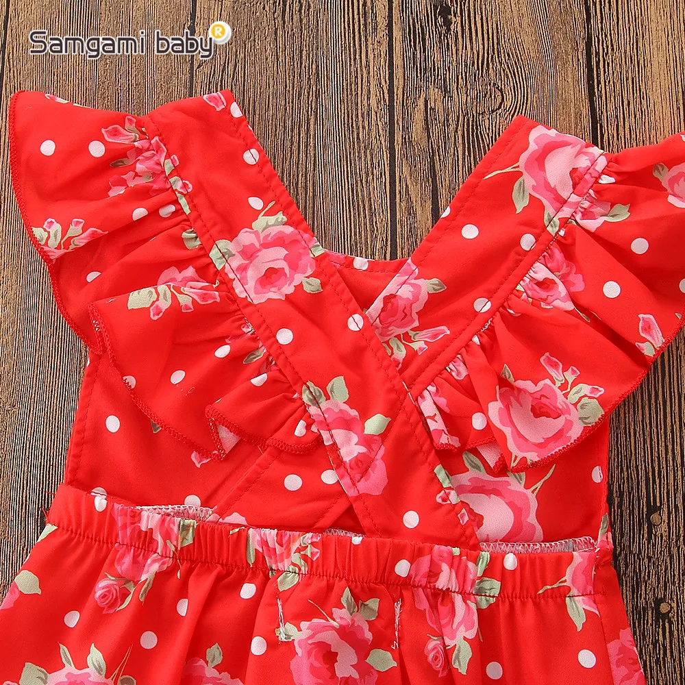 SAMGAMI BABY Summer Newborn Girls Clothes Infant Clothing Red Sleeveless Floral Print Jumpsuits Cotton Kids Romper Clothes
SAMGAMI BABY Summer Newborn Girls Clothes Infant Clothing Red Sleeveless Floral Print Jumpsuits Cotton Kids Romper Clothes