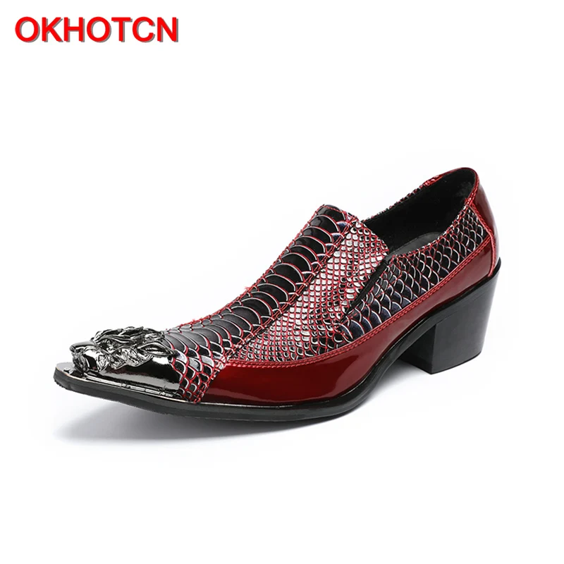 OKHOTCN Mental point toe red crocodile grain man formal shoes male oxford office business party dress wedding shoes suit shoes
OKHOTCN Mental point toe red crocodile grain man formal shoes male oxford office business party dress wedding shoes suit shoes
