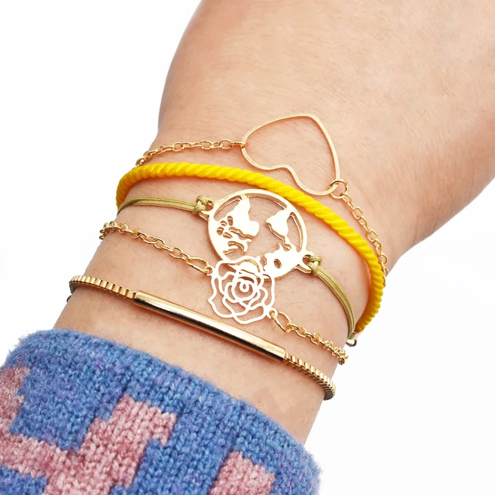 4 or 5 Pcs/set fashion Hollow Flower Heart Map Braid Jewelry Bracelet Charm Multilayer Resin Bead Bracelets Bangles For Women.
4 or 5 Pcs/set fashion Hollow Flower Heart Map Braid Jewelry Bracelet Charm Multilayer Resin Bead Bracelets Bangles For Women.