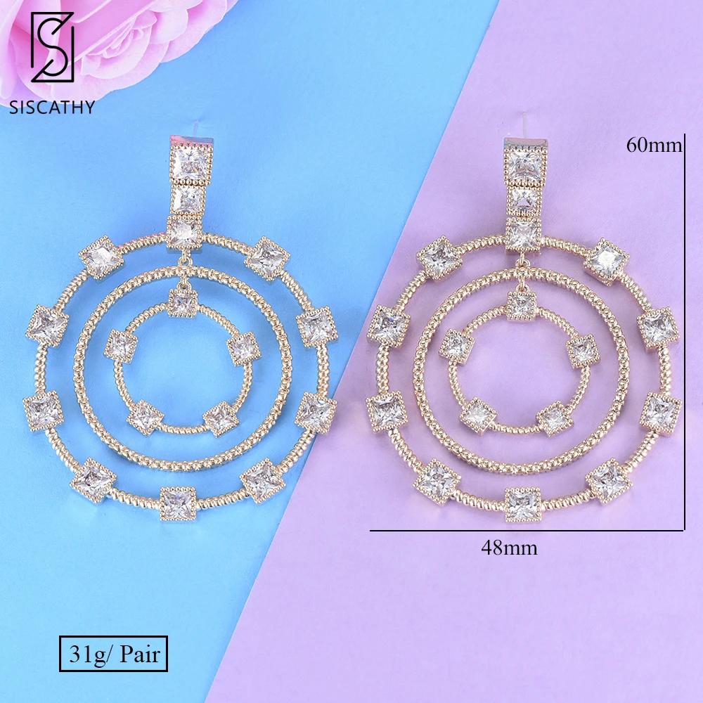 SISCATHY Nigerian Dubai Geometric Tassel Dangle Earrings Cubic Zirconia Inlaid Drop Earrings pendientes mujer moda 2018
SISCATHY Nigerian Dubai Geometric Tassel Dangle Earrings Cubic Zirconia Inlaid Drop Earrings pendientes mujer moda 2018