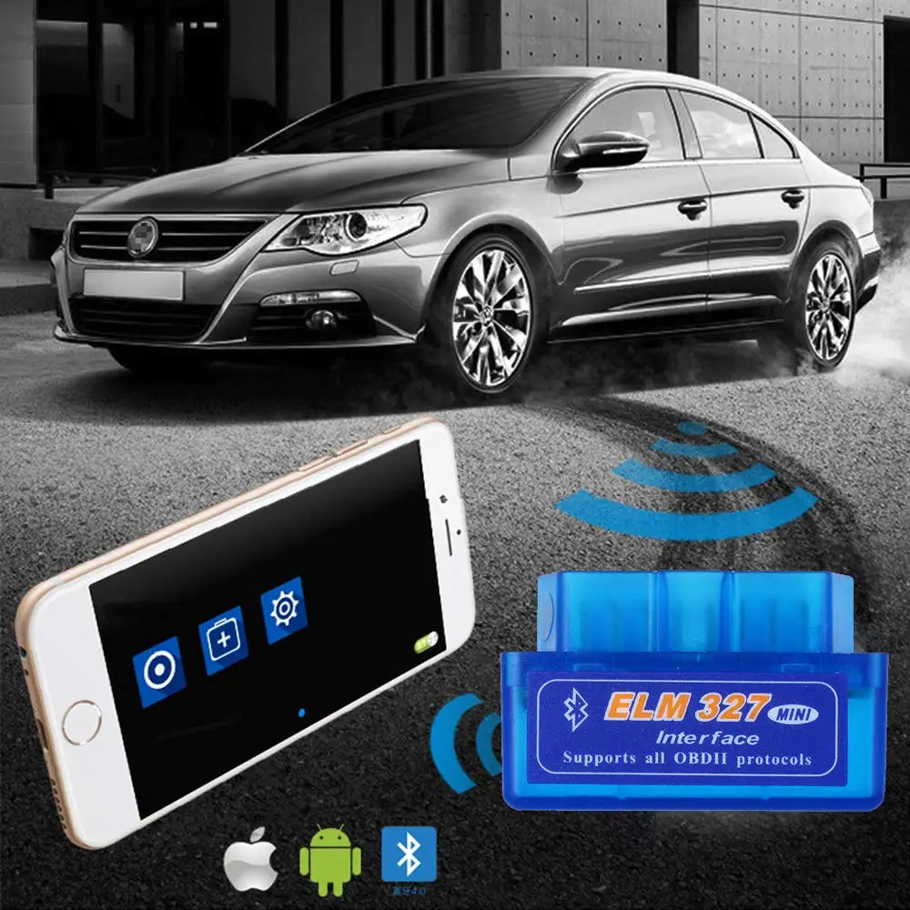 Super Mini ELM327 Bluetooth V2.1 / OBD2 ELM 327 адаптер для сканера автомобильный диагностический