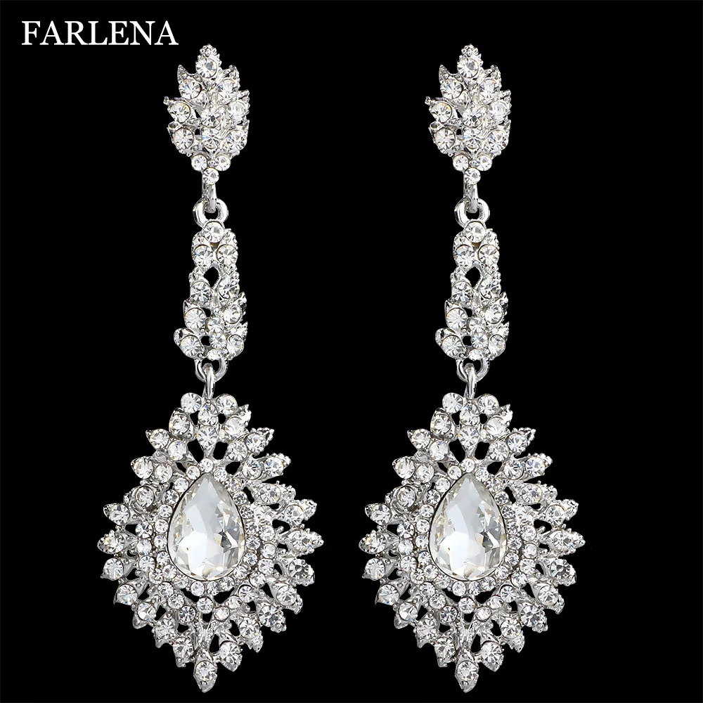 FARLENA Fashion Silver Color Chandelier Crystal Long Earrings for Women Rhinestone Hanging Earrings Bridal Wedding Jewelry ER017
FARLENA Fashion Silver Color Chandelier Crystal Long Earrings for Women Rhinestone Hanging Earrings Bridal Wedding Jewelry ER017