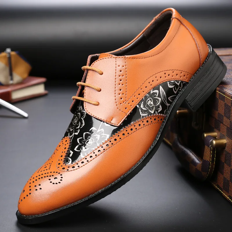 Designer Luxury Men Shoes big Size 48 Fashion PU Leather Men Dress Shoes Pointed Toe Bullock Oxfords Shoes For Men kmj89
Designer Luxury Men Shoes big Size 48 Fashion PU Leather Men Dress Shoes Pointed Toe Bullock Oxfords Shoes For Men kmj89
