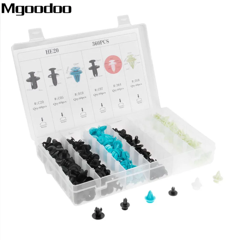 Mgoodoo 360Pcs Mixed Auto Fastener Clip Retainers Car Fender Bumper Plastic Rivet Fixed Clamp Door Trim Panel Clips Universal
Mgoodoo 360Pcs Mixed Auto Fastener Clip Retainers Car Fender Bumper Plastic Rivet Fixed Clamp Door Trim Panel Clips Universal