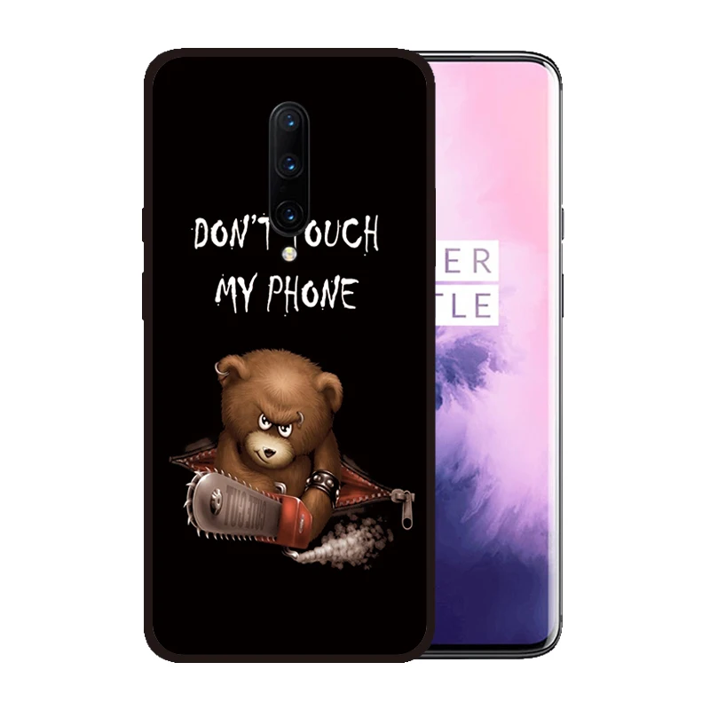 Soft Silicone Black Case for OnePlus 7 Pro 6T 6 Durable Don't Touch My Phone Cover | Мобильные телефоны и аксессуары