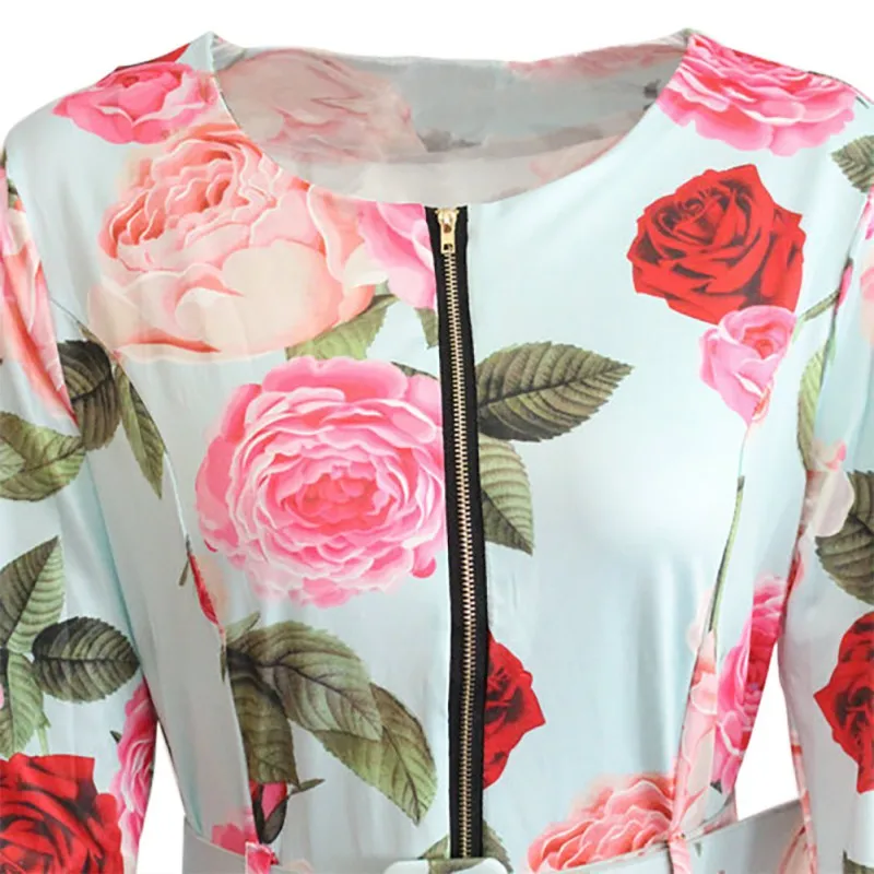 Women Stylish Floral Printed Midi Dress Women Sexy Bodycon Casual Long Sleeve Zipper Party Dress
Women Stylish Floral Printed Midi Dress Women Sexy Bodycon Casual Long Sleeve Zipper Party Dress