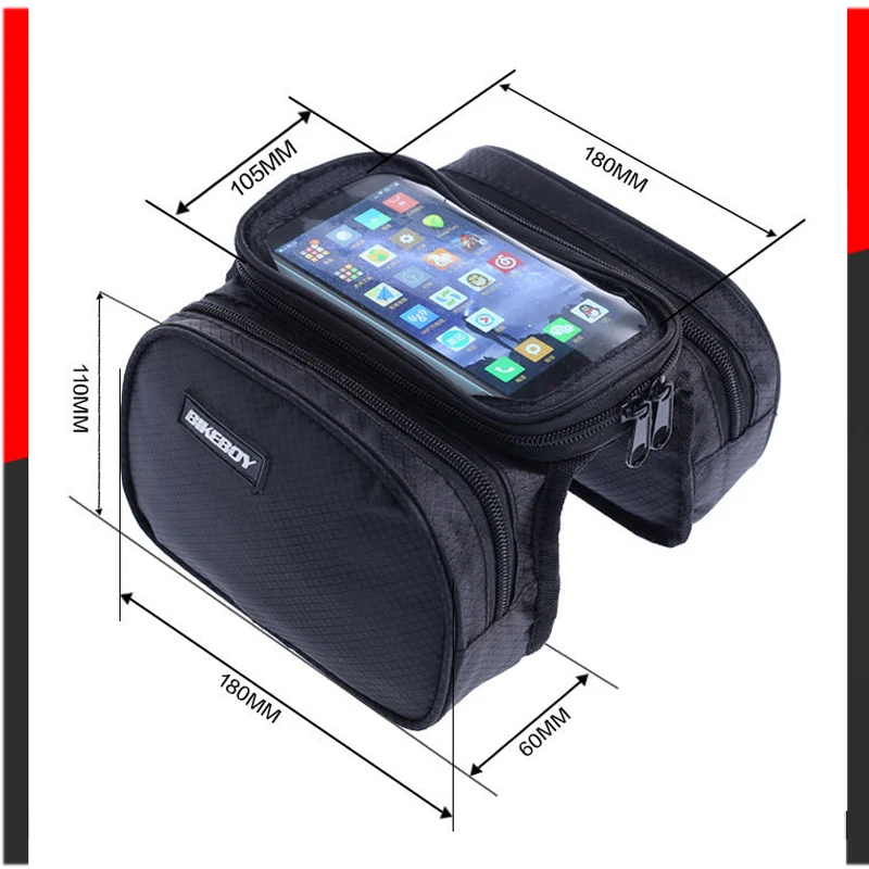 Cycling Front Frame Bag Waterproof Bicycle Bag Tube Pannier Double Pouch Touch Screen5.7 inch Phone for Cellphone bike Bag
Cycling Front Frame Bag Waterproof Bicycle Bag Tube Pannier Double Pouch Touch Screen5.7 inch Phone for Cellphone bike Bag