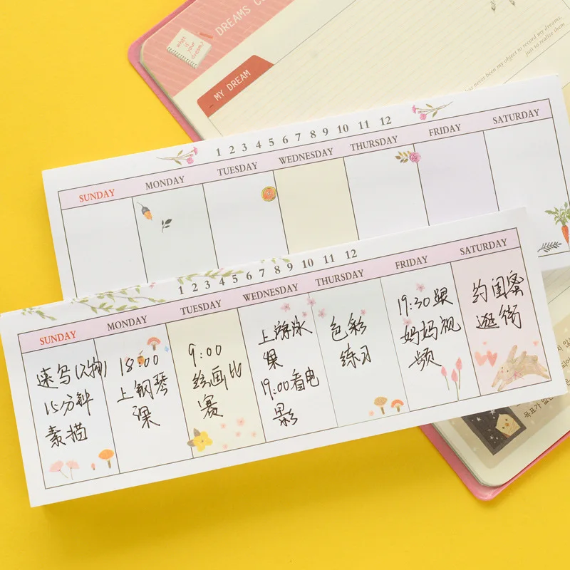 Korean Stationery kawaii sticky notes Weekly Planner stickers memo pad Decoration post Christmas gifts office school supplies
Korean Stationery kawaii sticky notes Weekly Planner stickers memo pad Decoration post Christmas gifts office school supplies