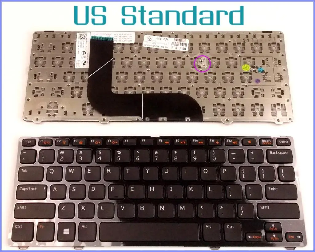 US English Version Keyboard for Dell MP-11K53US6920 05FCV3 MP11K5 90.4UV07.S01 P35G YMDD7 154C1 0154C1 Laptop with Frame
US English Version Keyboard for Dell MP-11K53US6920 05FCV3 MP11K5 90.4UV07.S01 P35G YMDD7 154C1 0154C1 Laptop with Frame