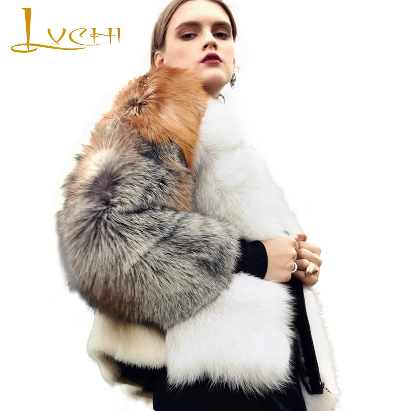 Женское короткое меховое пальто LVCHI, облегающее пальто из натурального Лисьего меха, с круглым вырезом, Короткие повседневные пальто контра...
Женское короткое меховое пальто LVCHI, облегающее пальто из натурального Лисьего меха, с круглым вырезом, Короткие повседневные пальто контра...