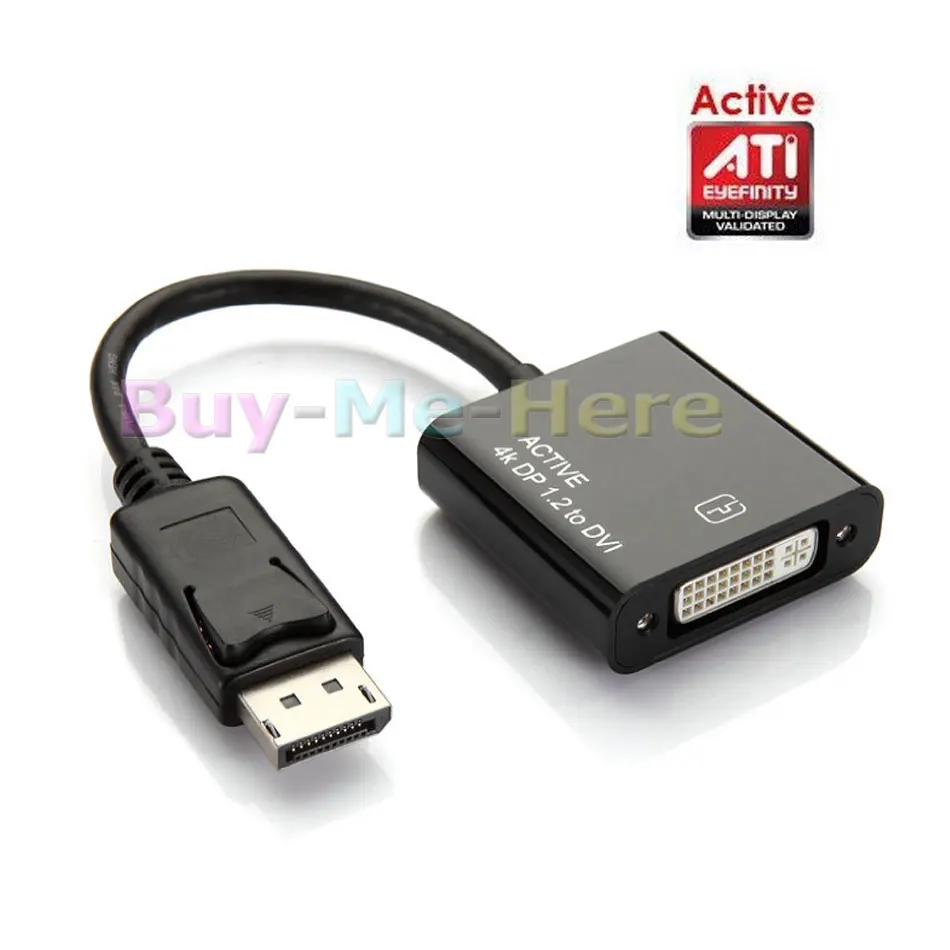 Новинка 2021 г. Active ATI Eyefinity 4K DisplayPort DP штекер-DVI гнездо адаптер для видео и аудио HDTV