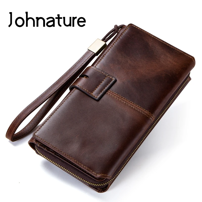 Johnature 2021 New Crazy Horse Leather Day Clutches Vintage Hasp Solid Casual Long Men Standard Wallets Tri-fold Purse
Johnature 2021 New Crazy Horse Leather Day Clutches Vintage Hasp Solid Casual Long Men Standard Wallets Tri-fold Purse